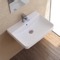 Drop In Bathroom Sink, White Ceramic, Rectangular